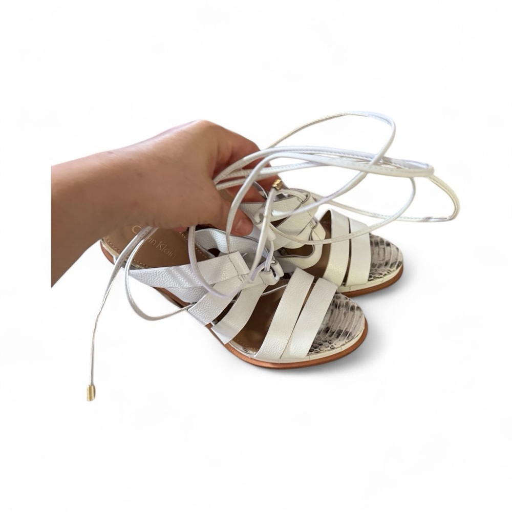 Calvin Klein Cream Strappy Sandals